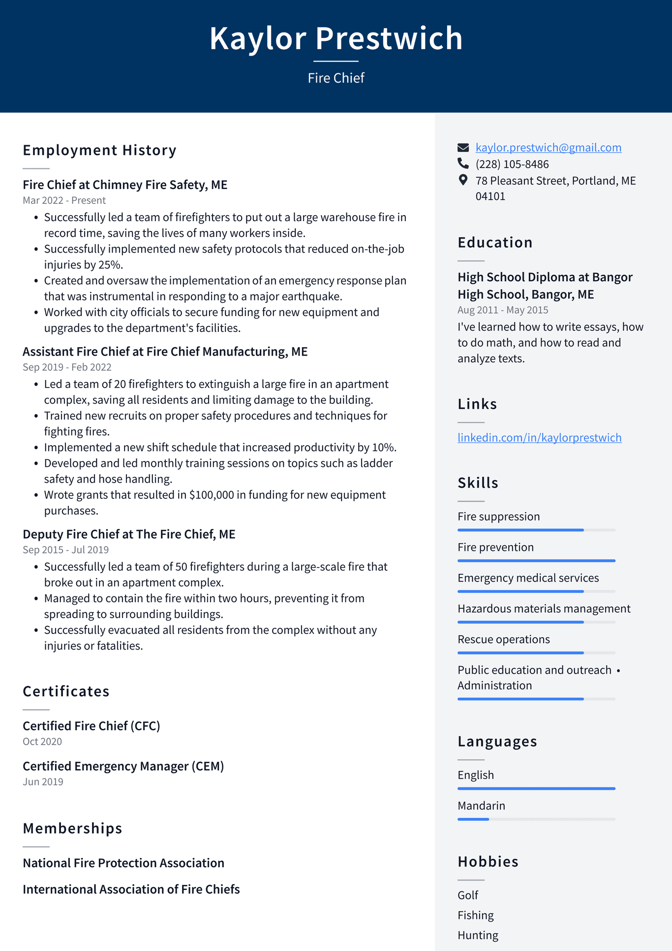 Volunteer Firefighter Resume Example And Writing Guide Resumelawyer