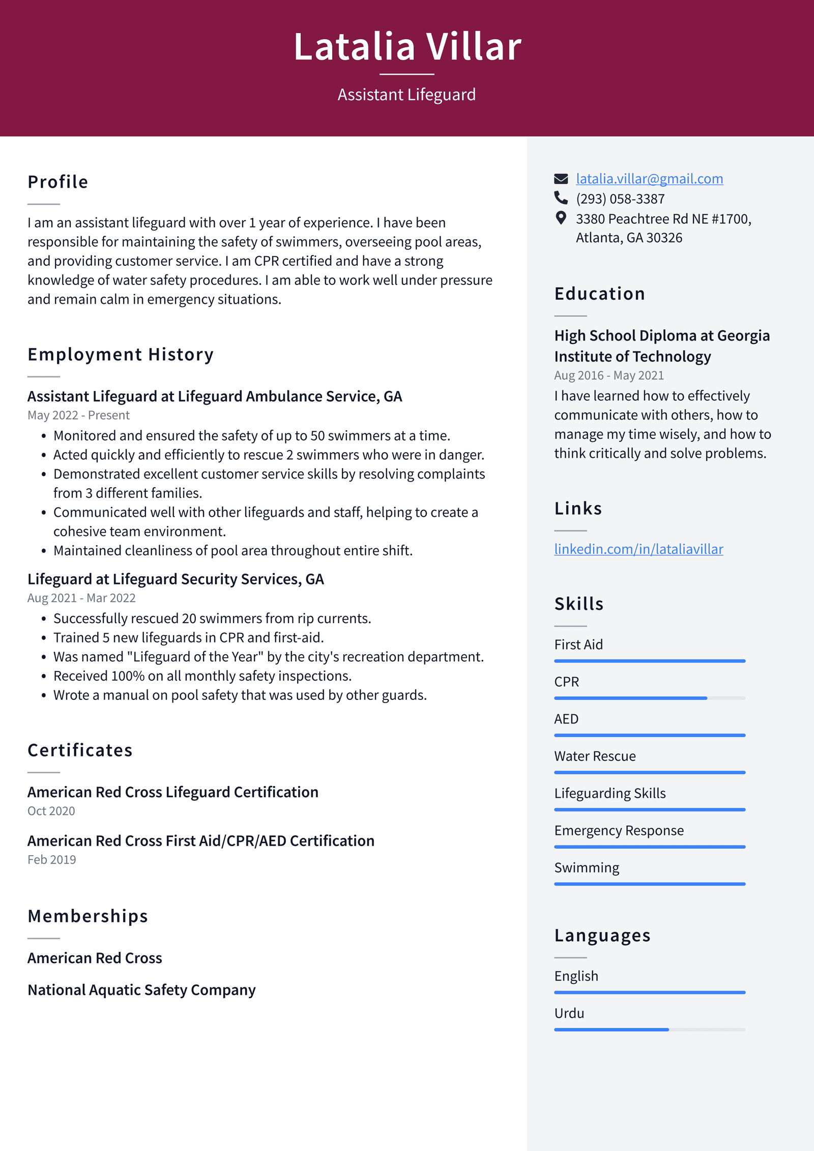 Lifeguard Resume Example and Writing - Assistant Lifeguard Resume Example 8dNgW 1600w 