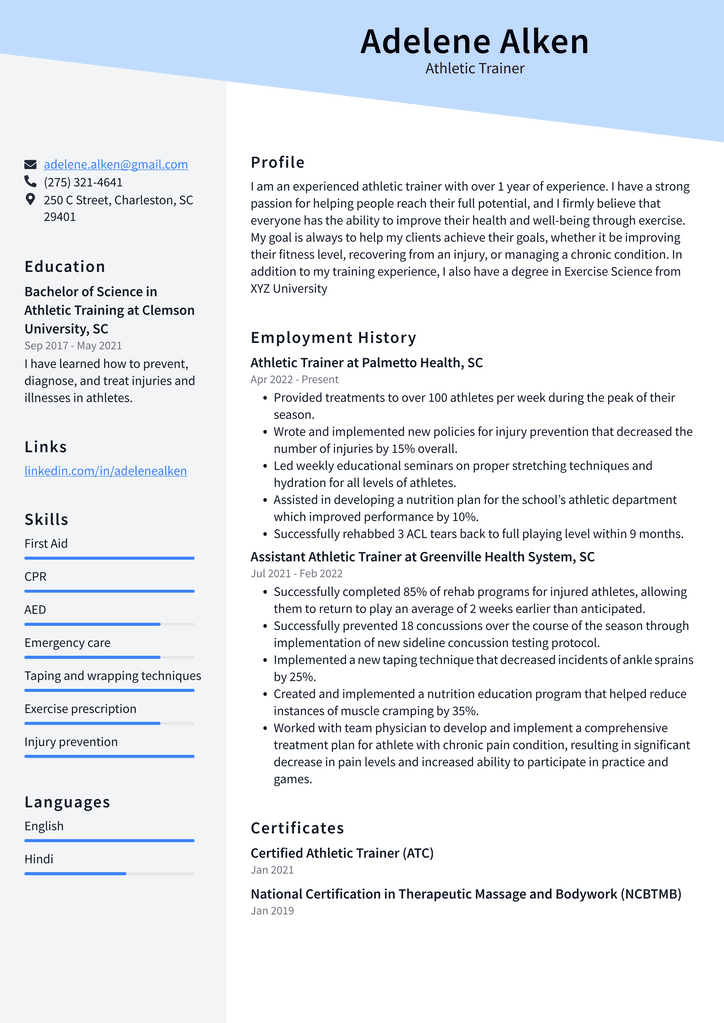 Personal Trainer Resume Example and Writing Guide - ResumeLawyer
