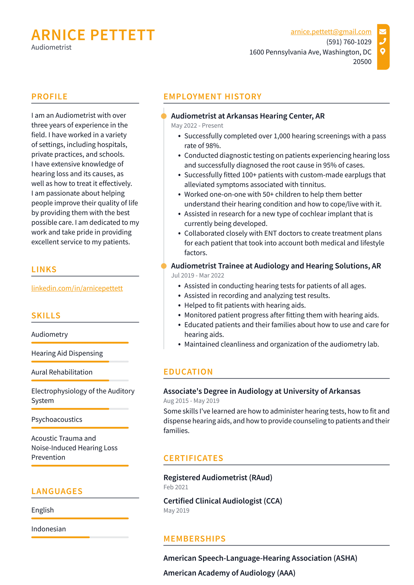 Audiologist Resume Example And Writing Guide - Resumelawyer