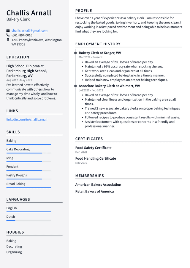 Baker Resume Example and Writing Guide - ResumeLawyer