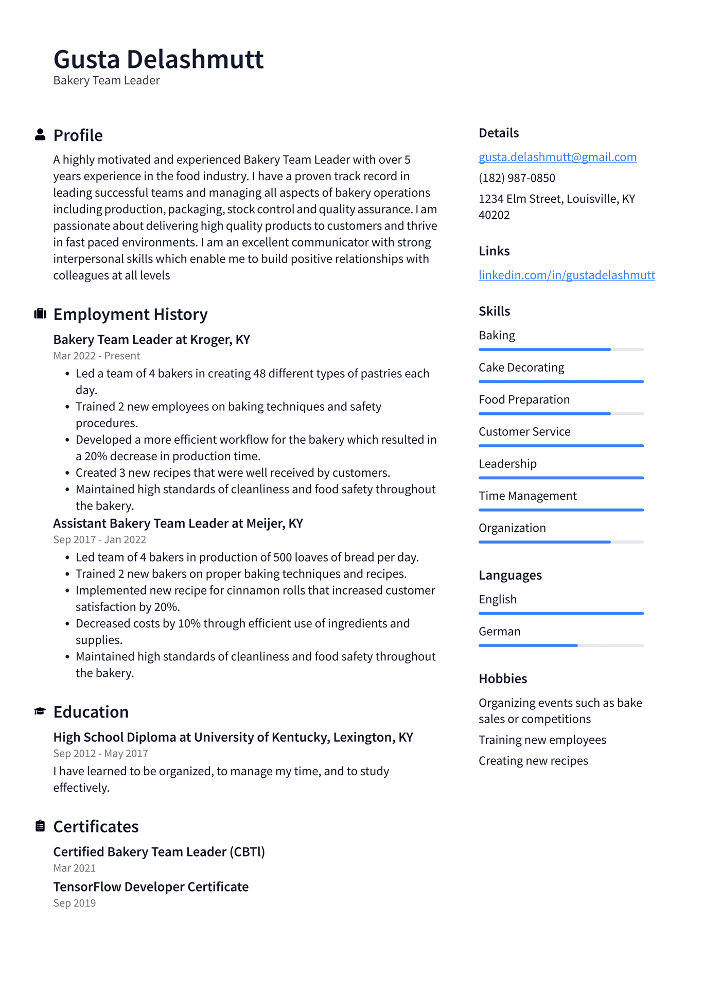 Baker Resume Example and Writing Guide - ResumeLawyer