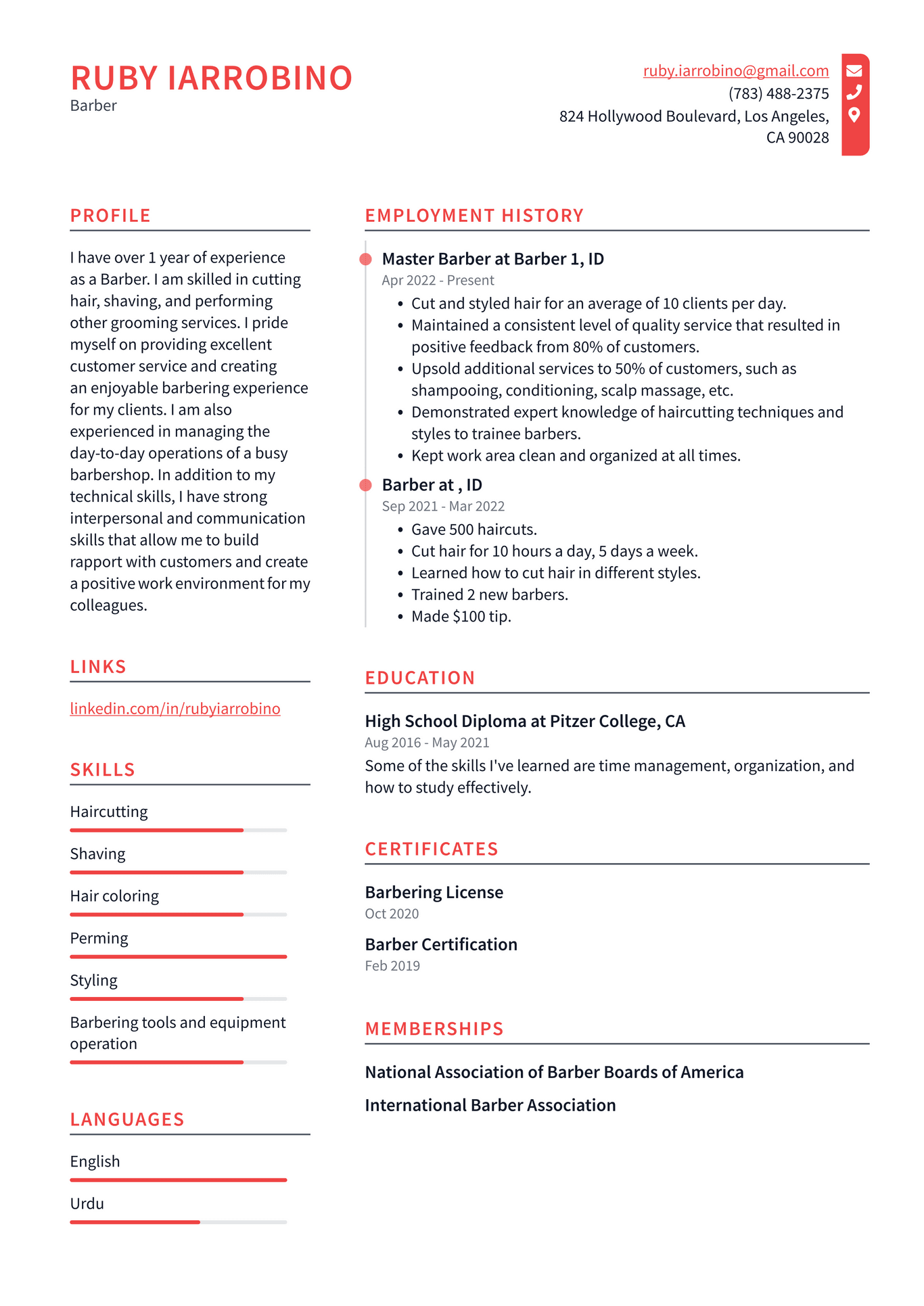 Beautician Resume Example and Writing Guide - ResumeLawyer