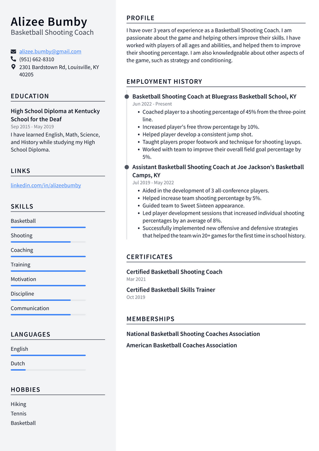 Basketball Coach Resume Example And Writing Guide - Resumelawyer