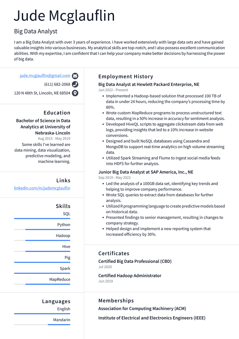 Data Analyst Resume Example and Writing Guide - ResumeLawyer