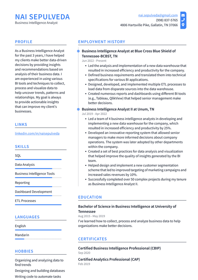 Data Analyst Resume Example and Writing Guide - ResumeLawyer