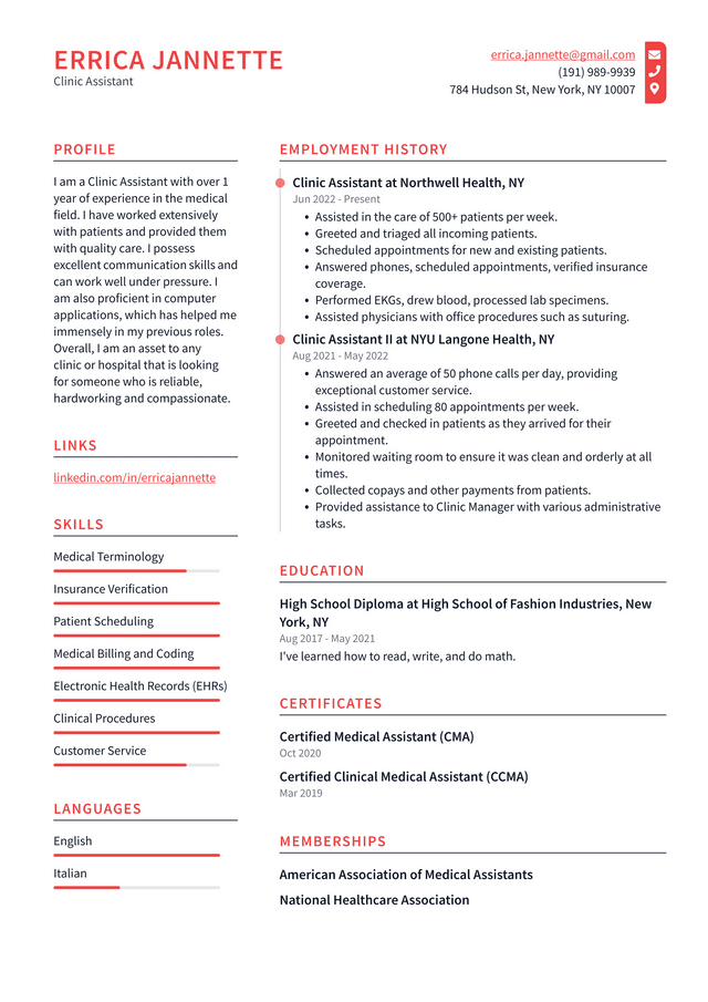 Clinic Coordinator Resume Example and Writing Guide - ResumeLawyer