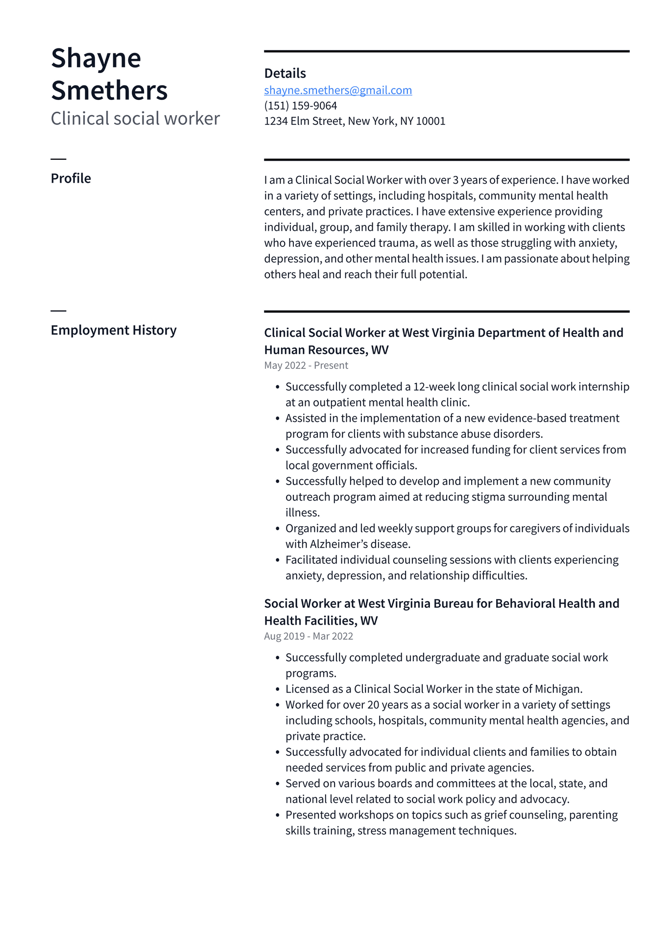 Healthcare Social Worker Resume Example And Writing Guide