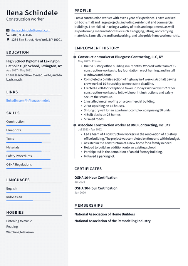 General Laborer Resume Example and Writing Guide - ResumeLawyer