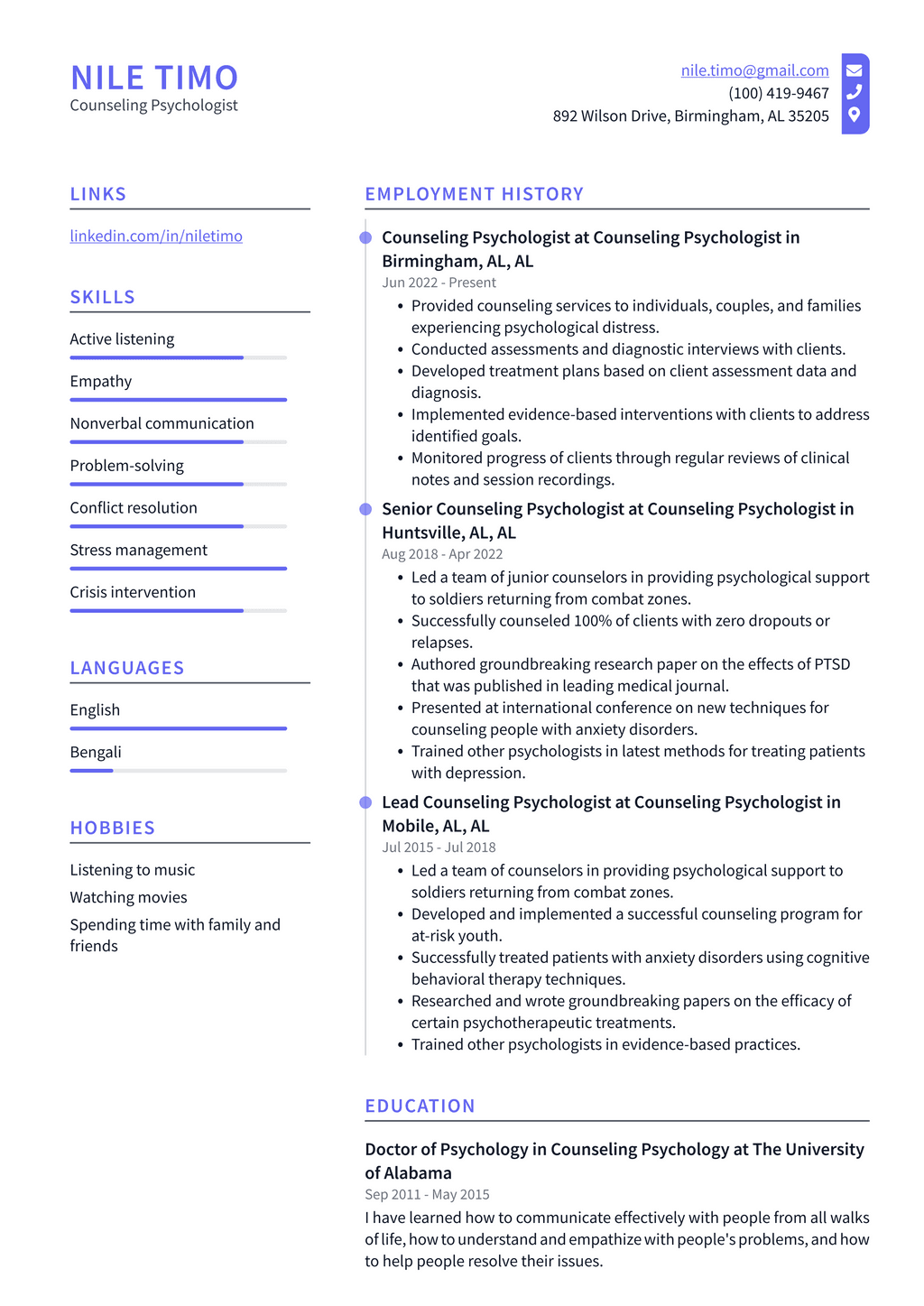 Child Psychologist Resume Example and Writing Guide - ResumeLawyer