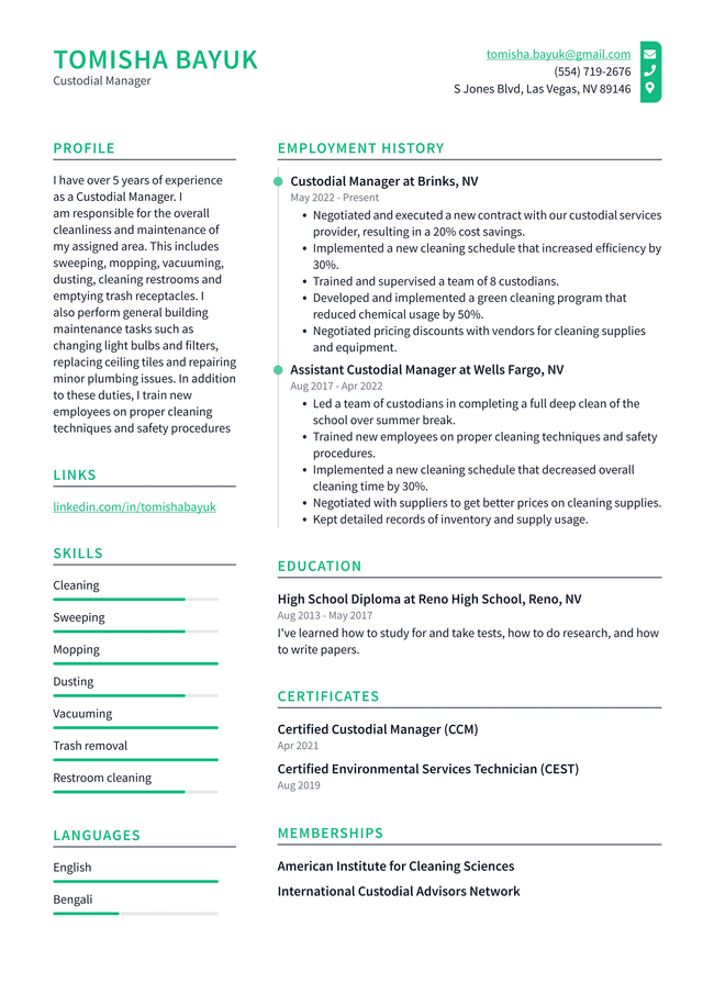 Facilities Manager Resume Example and Writing Guide - ResumeLawyer