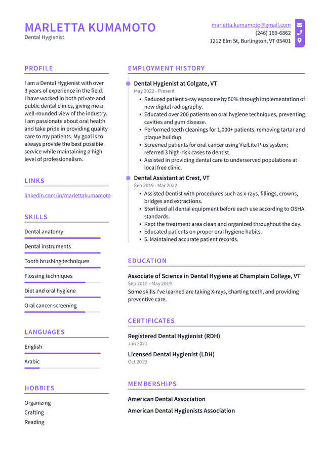 Dentist Resume Example And Writing Guide - Resumelawyer