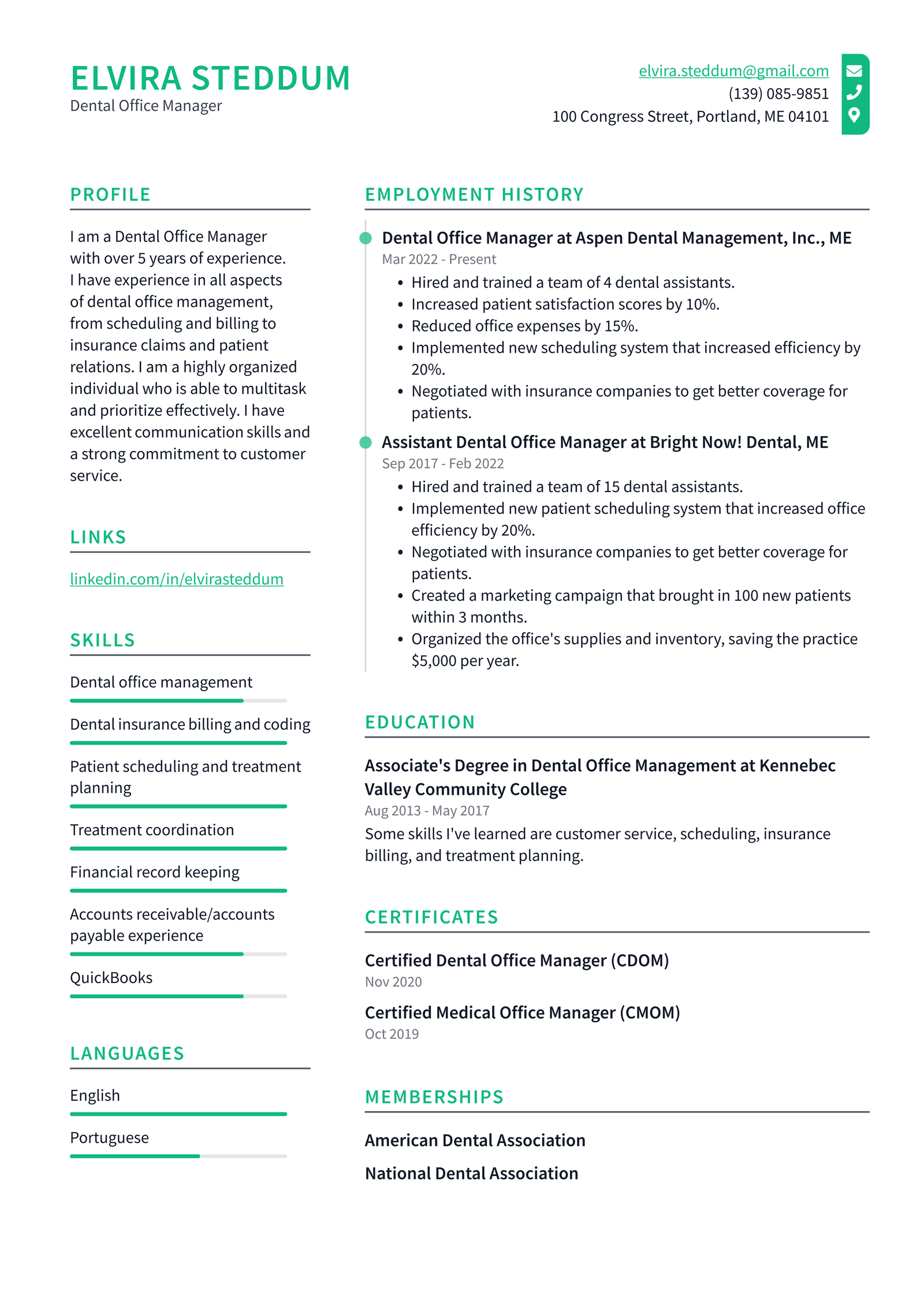 Dental Receptionist Resume Example And Writing Guide - Resumelawyer