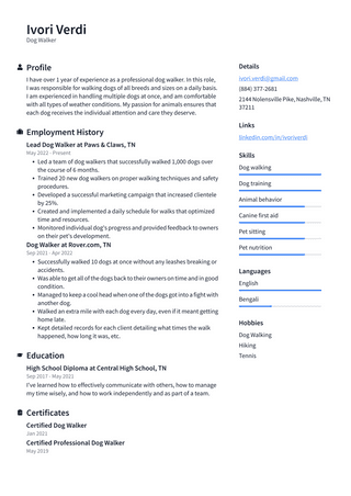 High School Student Resume Example - Dog Walker Resume Example Ymaax 320w 