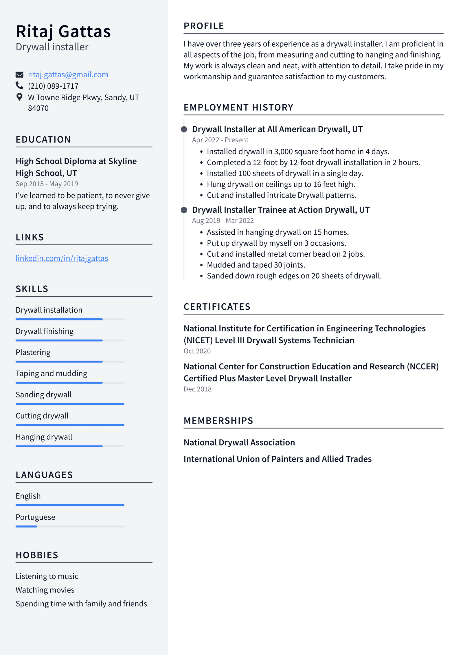 Cement Mason Resume Example and Writing Guide - ResumeLawyer