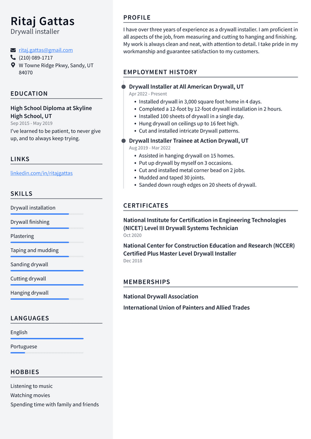 Cement Mason Resume Example and Writing Guide - ResumeLawyer