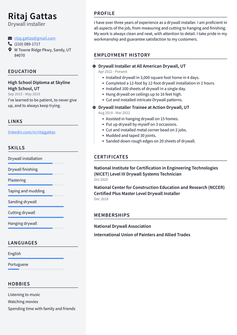 Cement Mason Resume Example and Writing Guide - ResumeLawyer