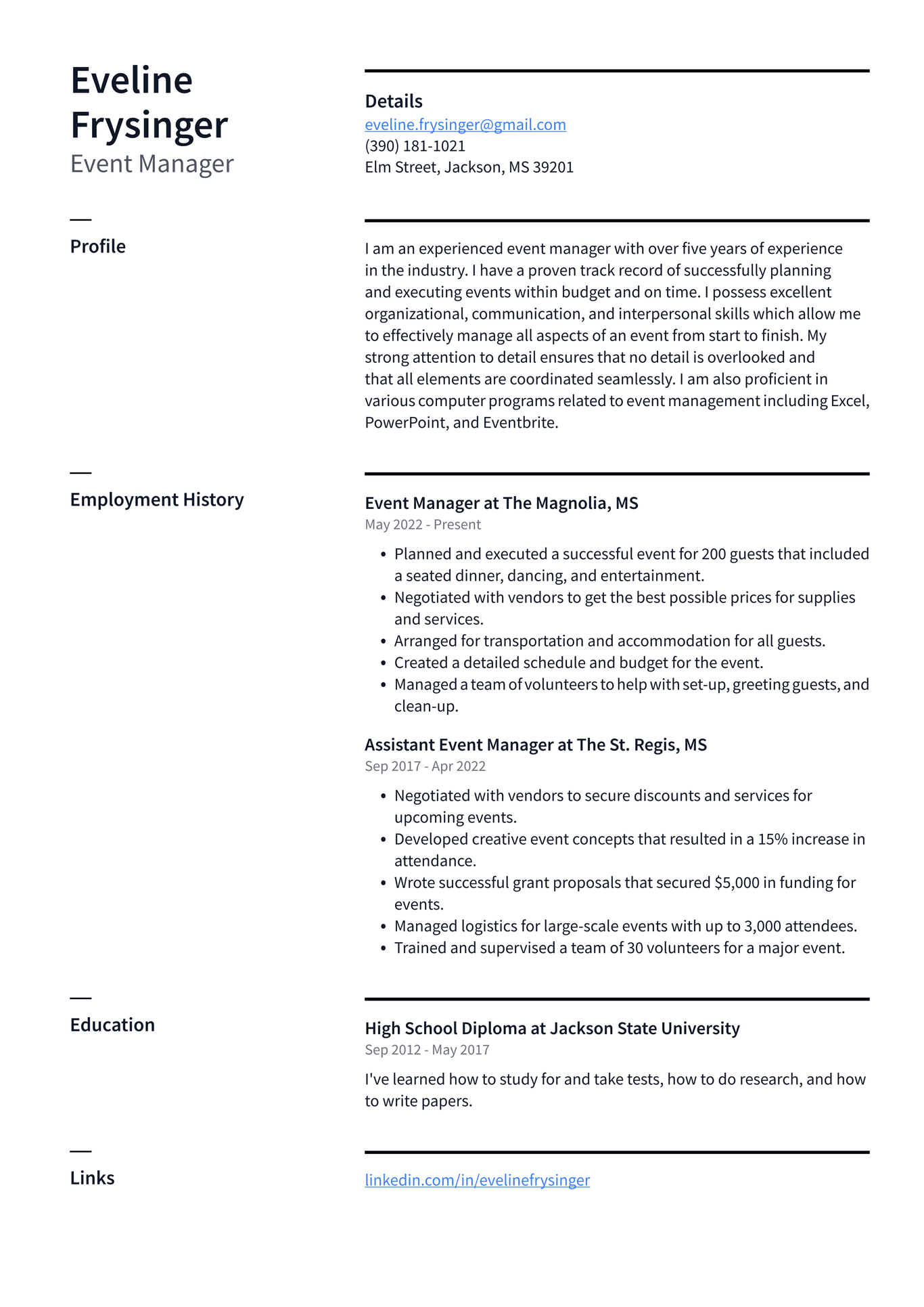 Facilities Manager Resume Example - Event Manager Resume Example S3Nne 1366w 