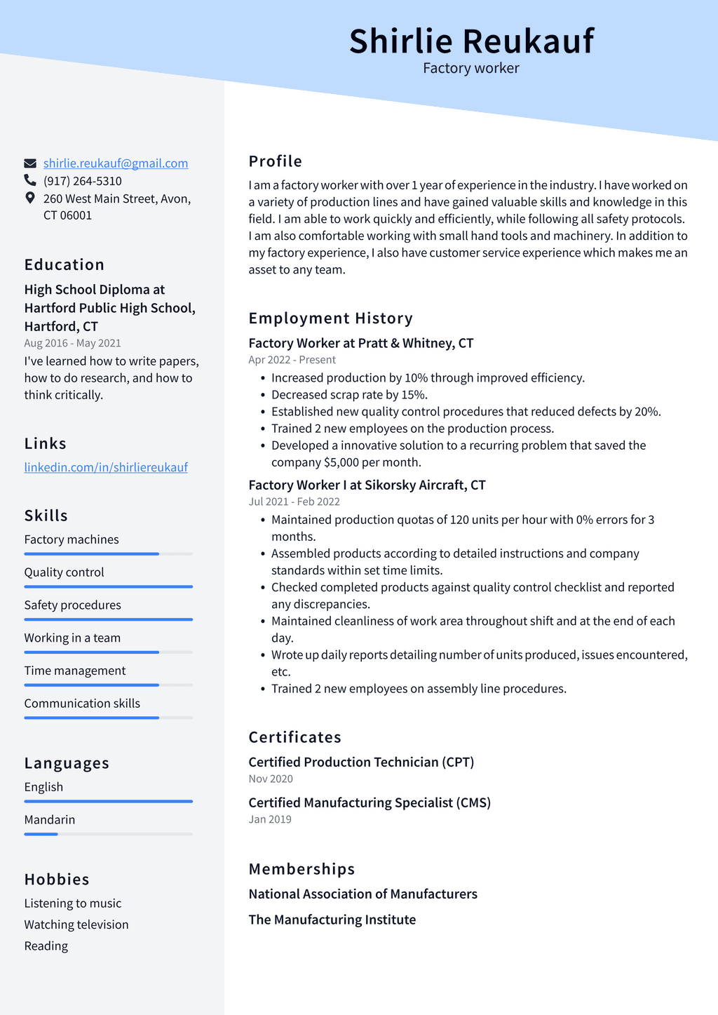 General Laborer Resume Example - Factory Worker Resume Example XNGt1 1024w 