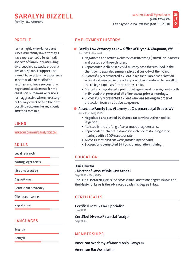 Lawyer Resume Example and Writing Guide - ResumeLawyer
