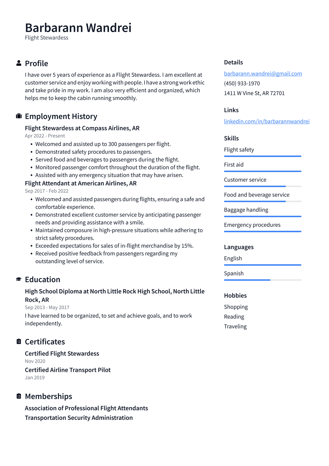 Flight Attendant Resume Example and Writing Guide - ResumeLawyer