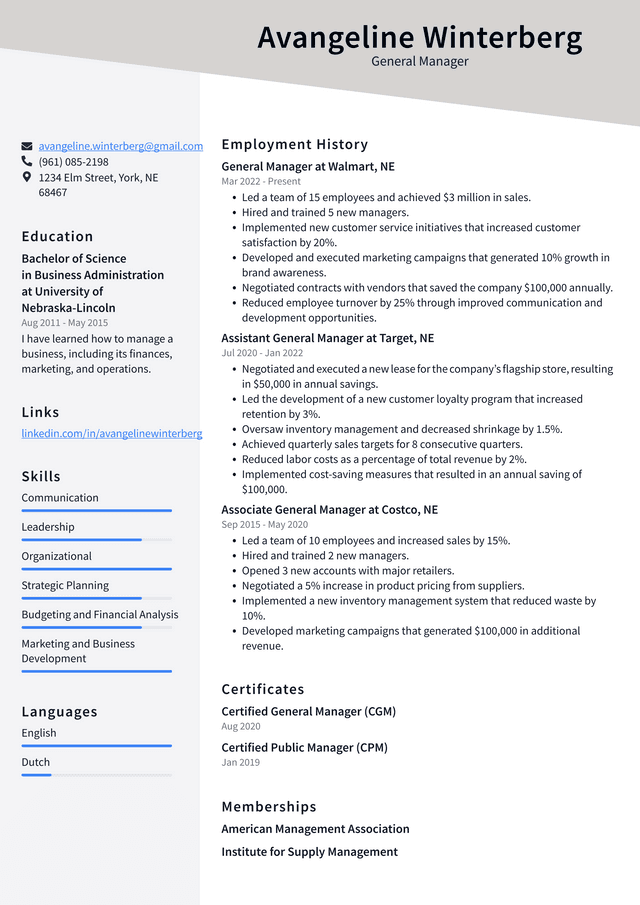 Business Manager Resume Example and Writing Guide - ResumeLawyer