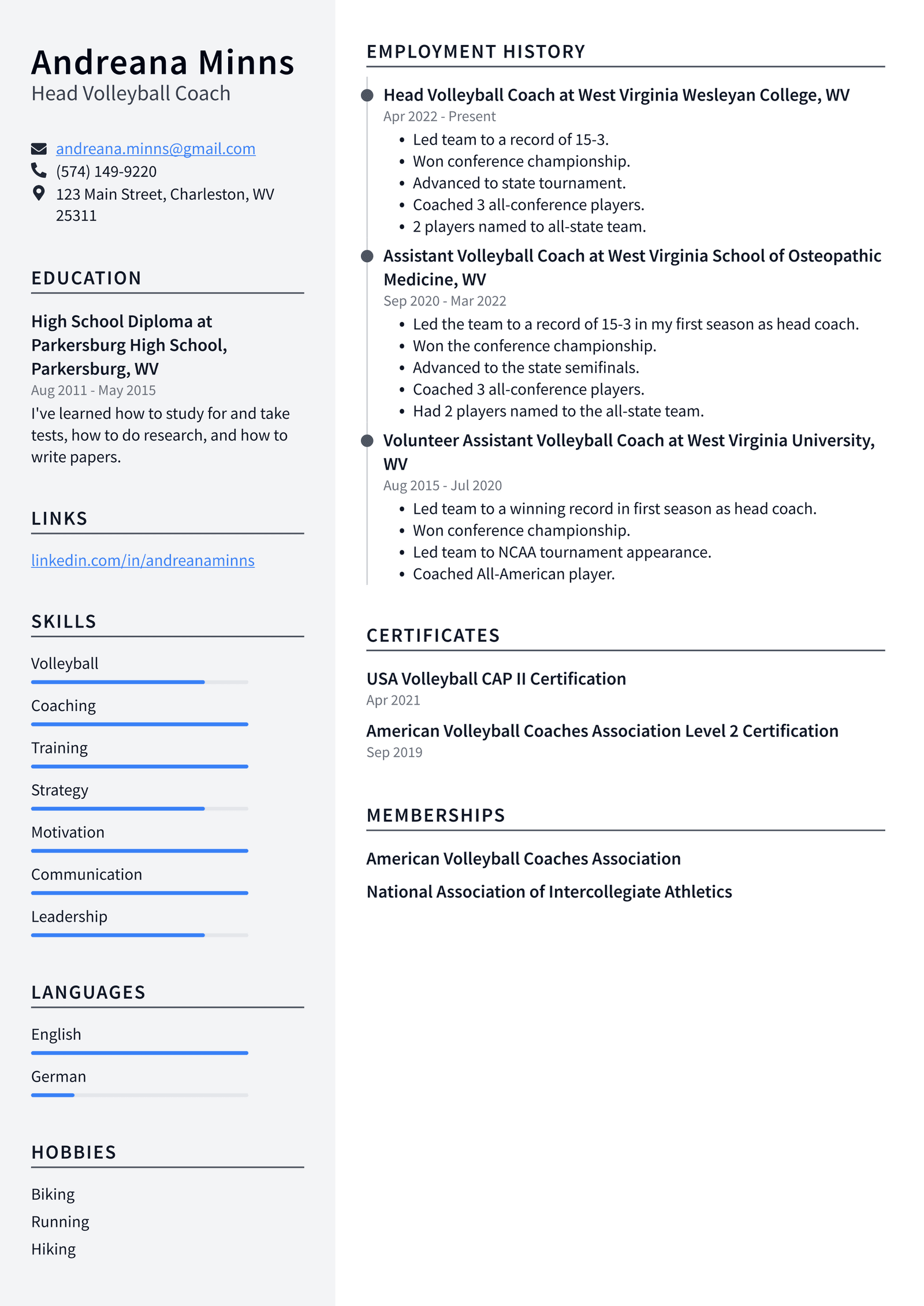 Volleyball Coach Resume Example - Head Volleyball Coach Resume Example ISiWY 1600w 