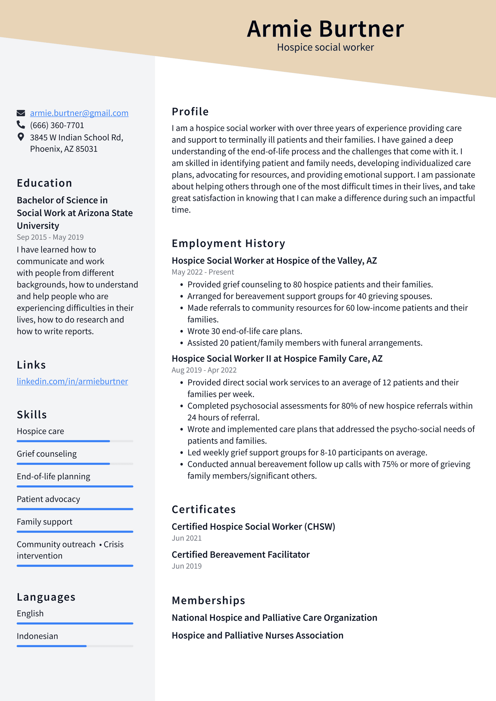 medical social worker resume skills