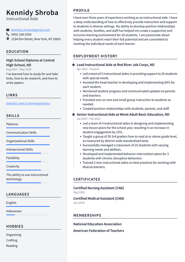 Teacher Assistant Resume Example and Writing Guide - ResumeLawyer