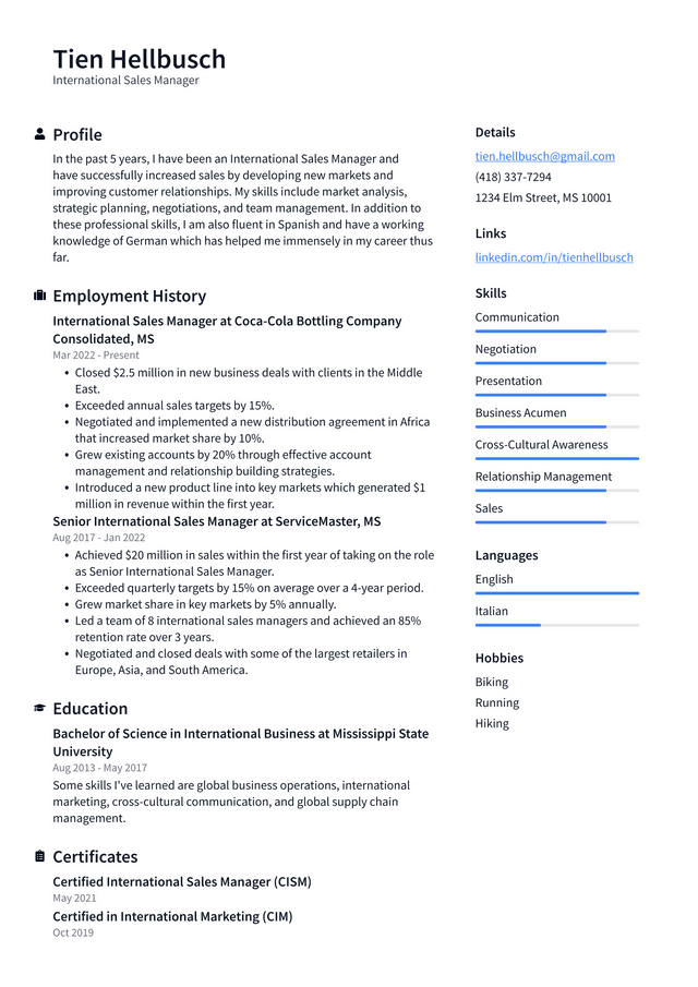 Sales Manager Resume Example and Writing Guide - ResumeLawyer