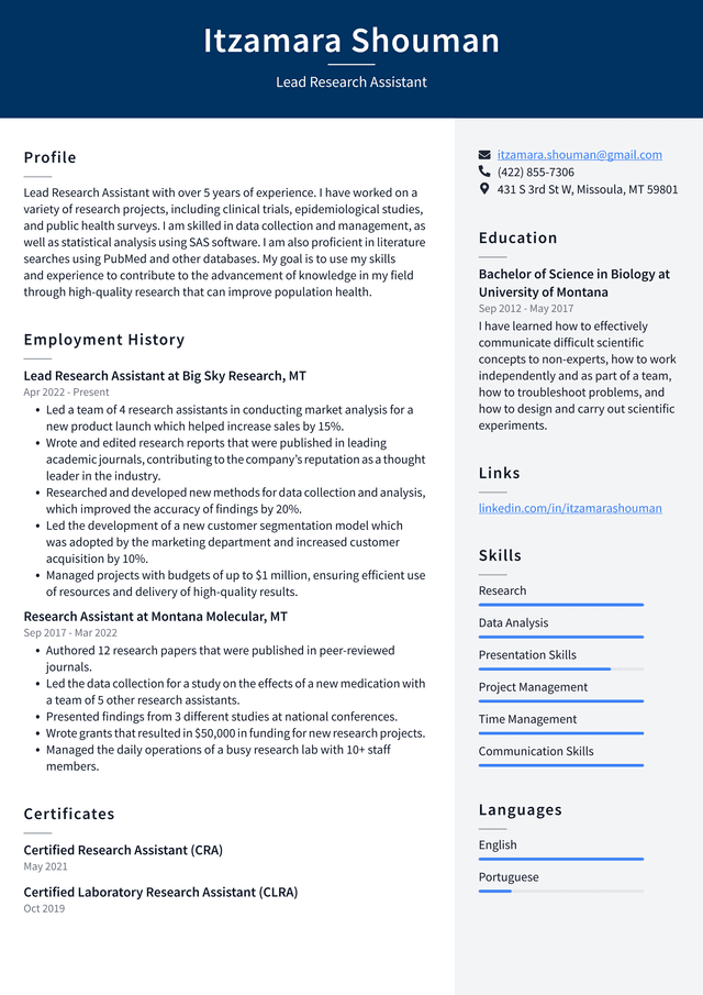 Research Assistant Resume Example - Lead Research Assistant Resume Example YumxL 640w 