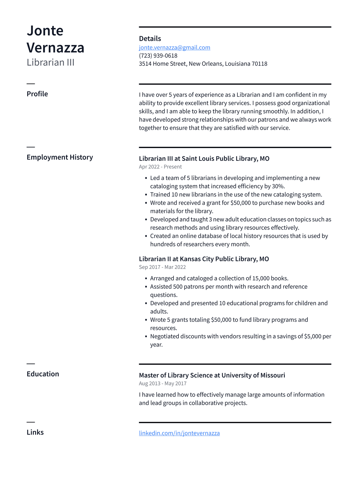 Academic Librarian Resume Example And Writing Guide ResumeLawyer   Librarian Iii Resume Example QgnkL 1366w 