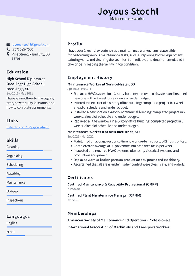 Janitor Resume Example and Writing - Maintenance Worker Resume Example Isew8 640w 