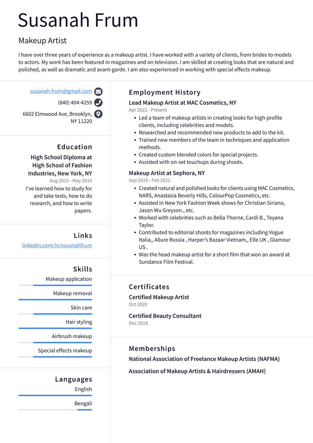 Beautician Resume Example and Writing Guide - ResumeLawyer