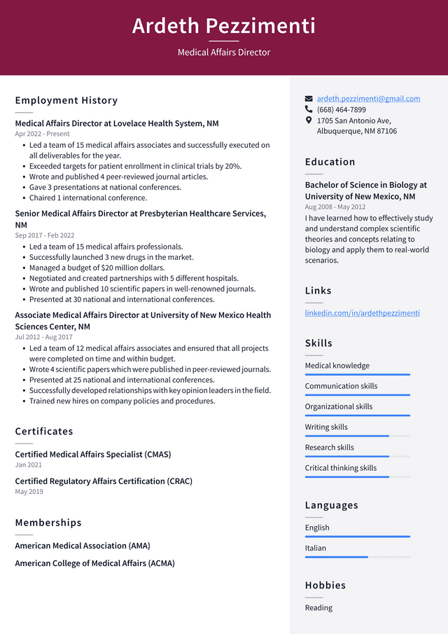 Medical Science Liaison Resume - Medical Affairs Director Resume Example 7mTEX 640w 