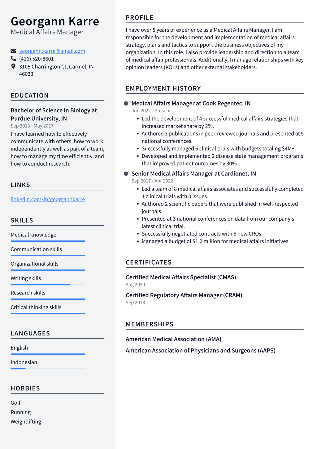 Medical Science Liaison Resume Example and Writing Guide - ResumeLawyer