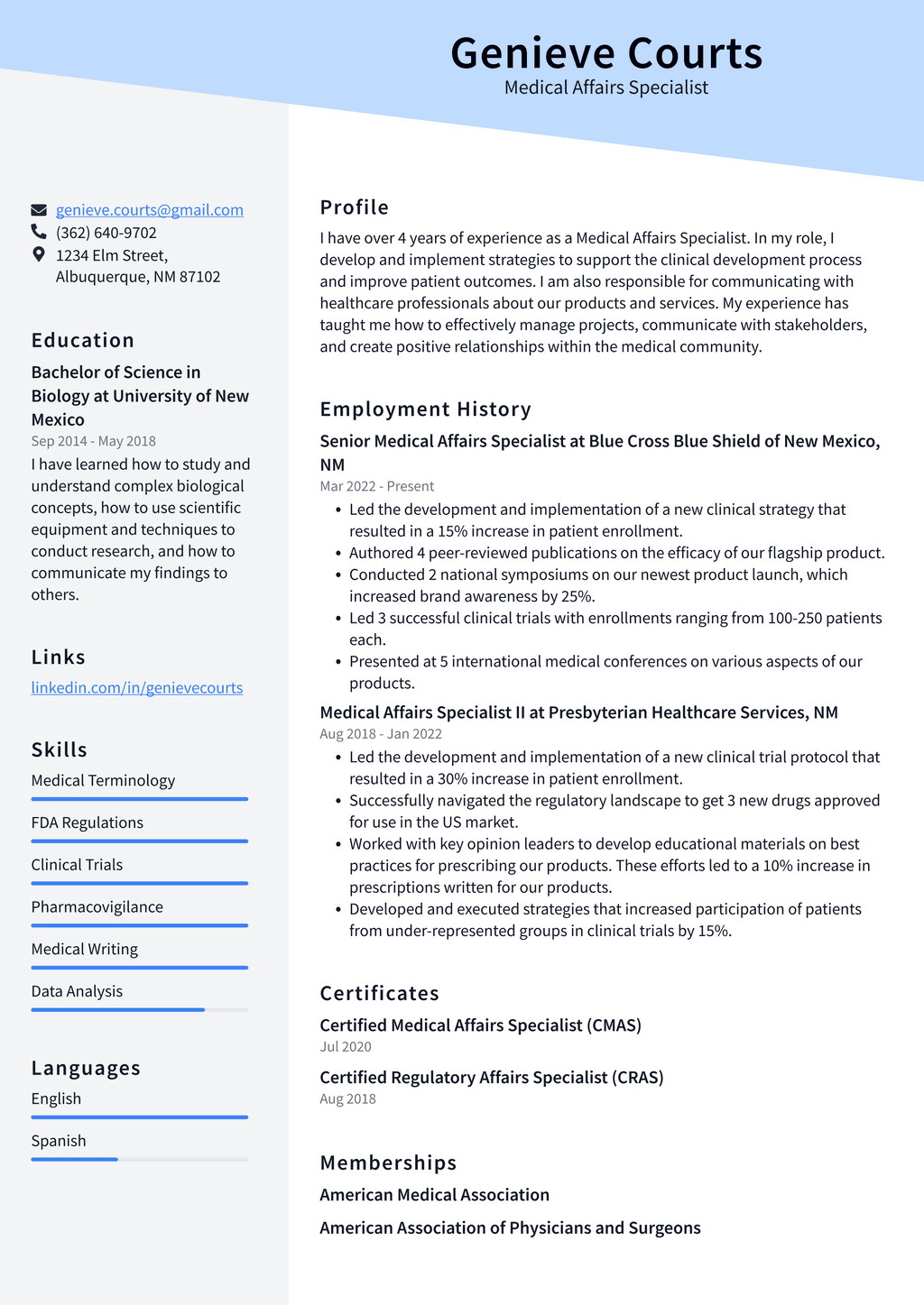 Medical Science Liaison Resume Example and Writing Guide - ResumeLawyer