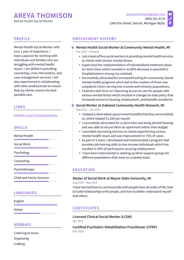 Social Worker Resume Example And Writing Guide - Resumelawyer