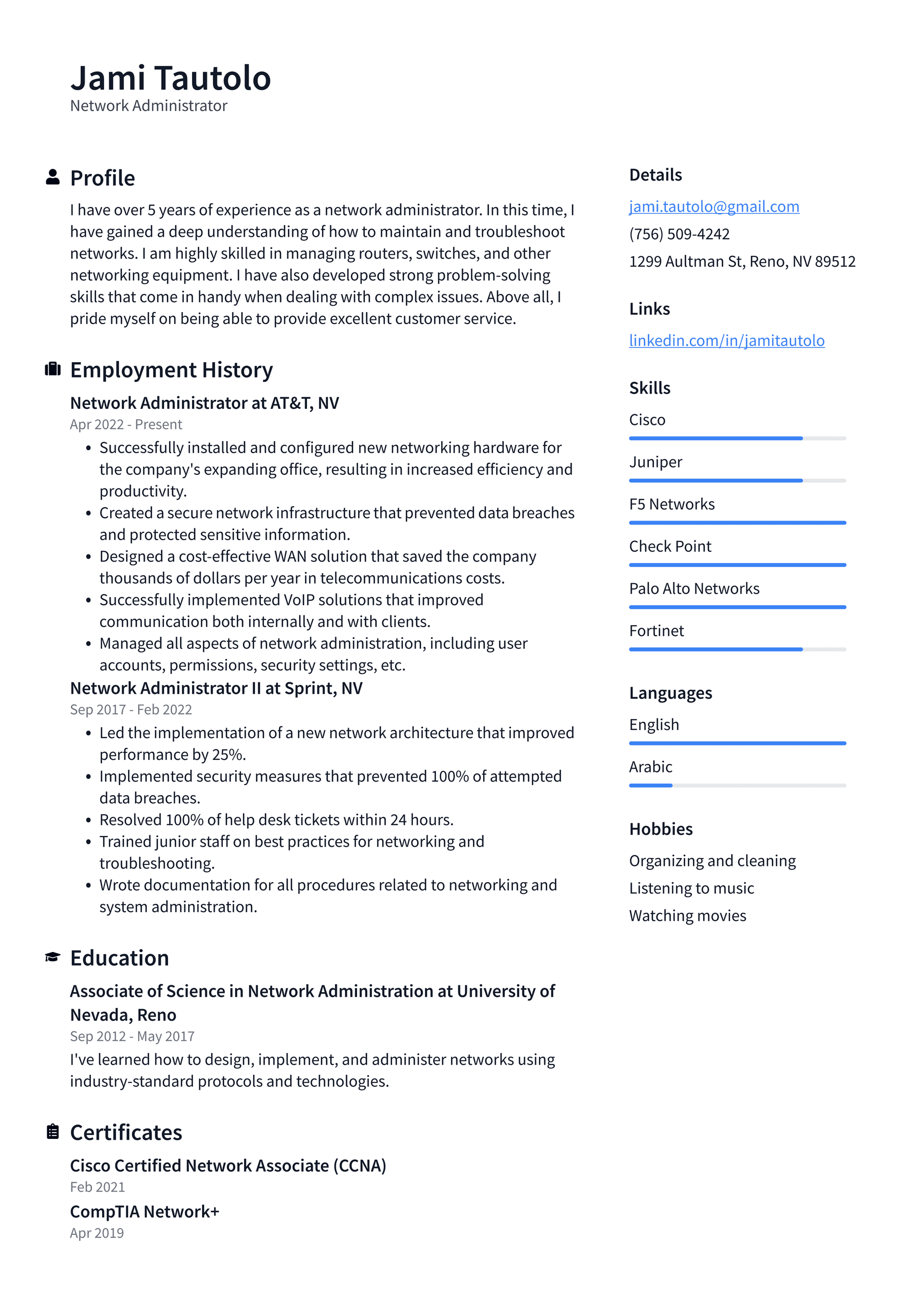 System Administrator Resume Example - Network Administrator Resume Example JODA8 1920w