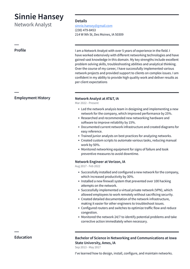 Systems Analyst Resume Example and Writing Guide - ResumeLawyer