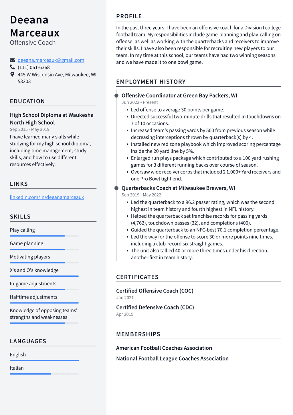 Hockey Coach Resume Example and Writing Guide - ResumeLawyer