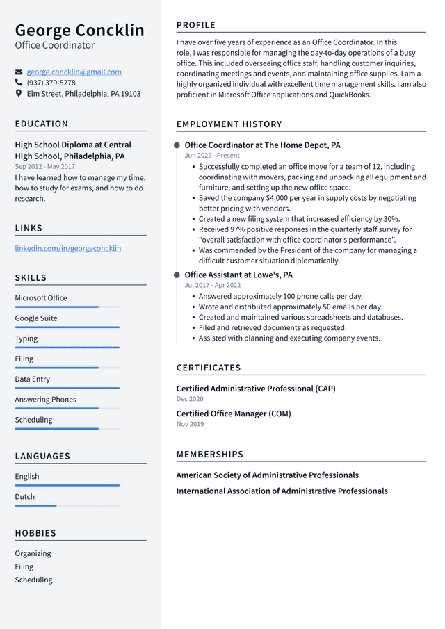 Office Administrator Resume Example and Writing Guide - ResumeLawyer