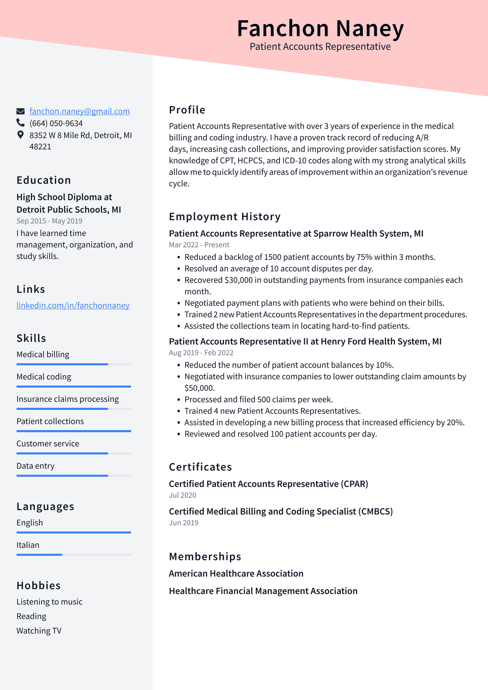 Dental Receptionist Resume Example - Patient Accounts Representative Resume Example QHf34 1600w