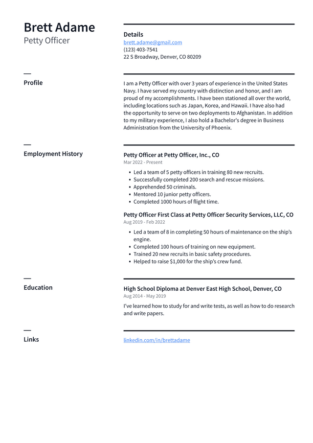 Seaman Resume Example and Writing Guide - ResumeLawyer