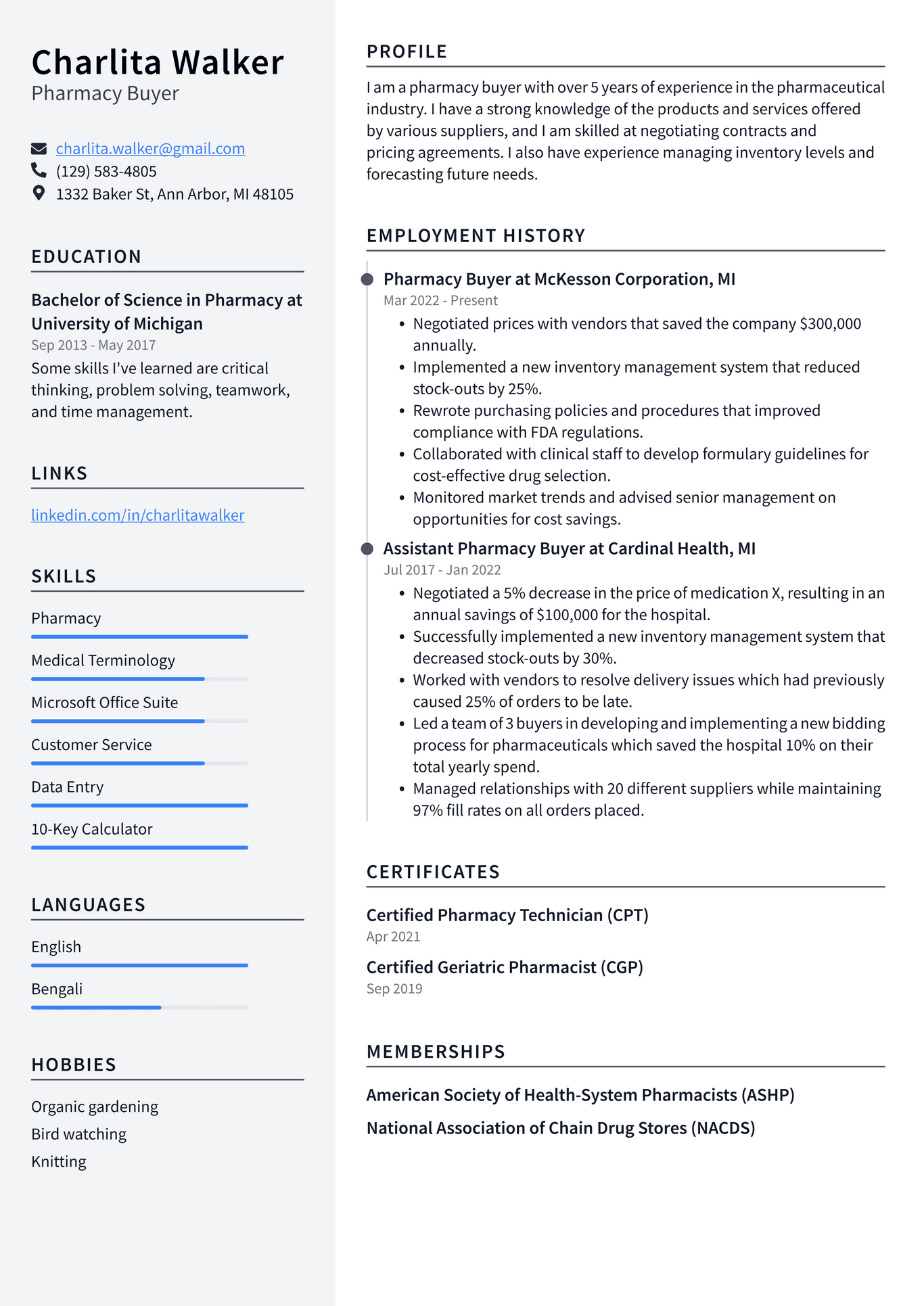 Pharmacist Resume Example and Writing Guide - ResumeLawyer