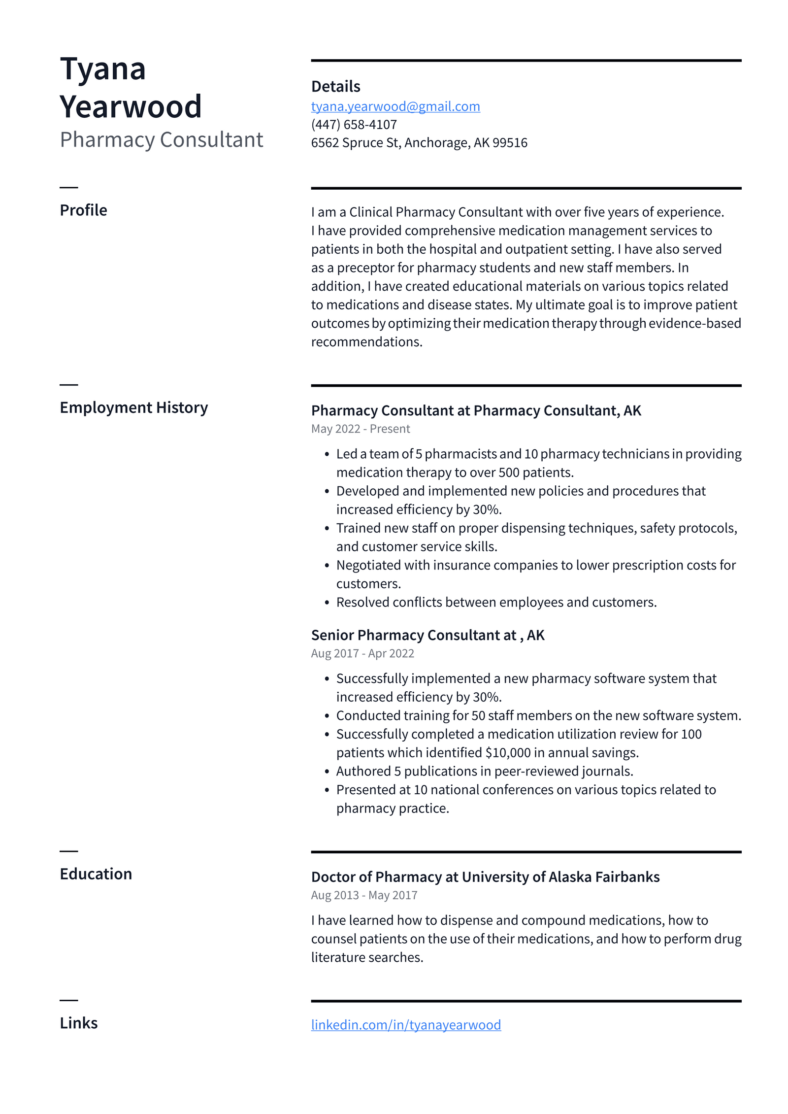 Pharmacist Resume Example and Writing Guide - ResumeLawyer