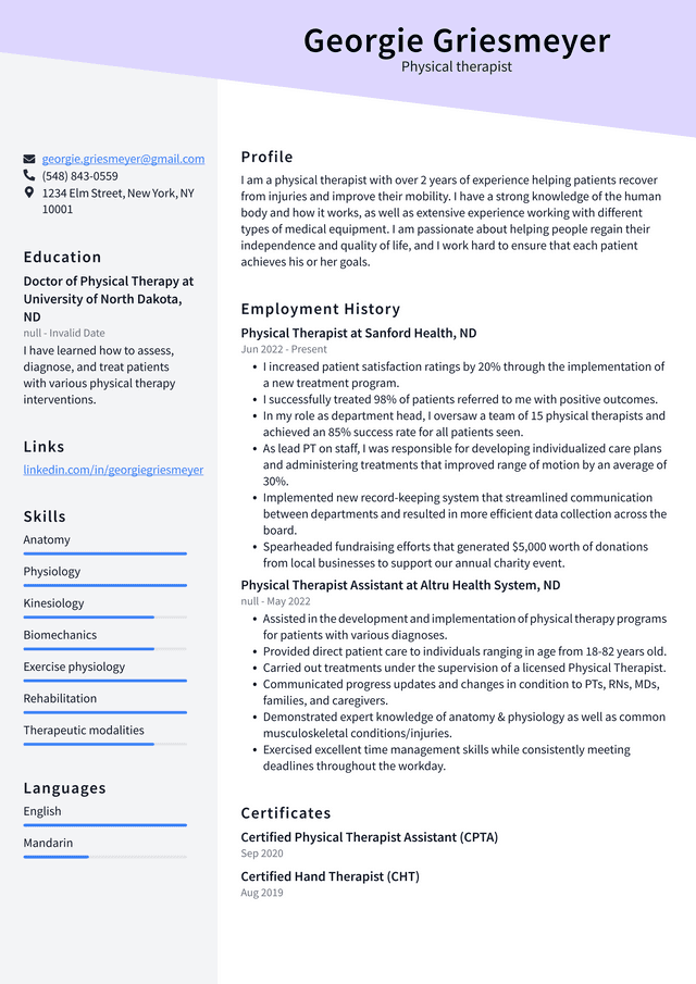 Sports and fitness Resume Example and Writing Guide - ResumeLawyer