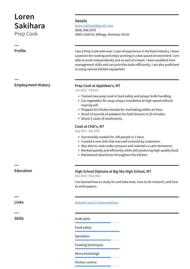 Chef Resume Example and Writing Guide - ResumeLawyer