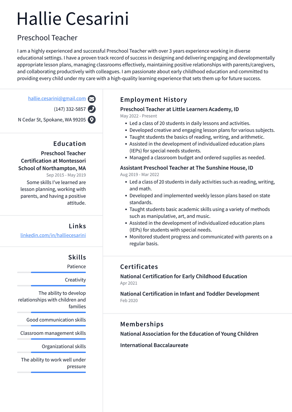 Teacher Resume Example and Writing Guide - ResumeLawyer