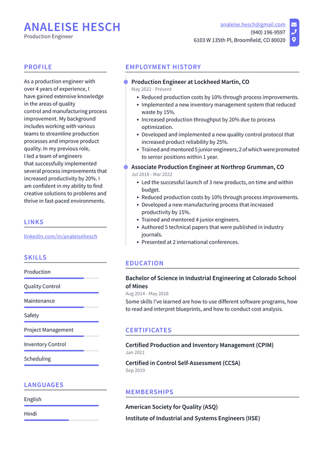 Production Worker Resume Example and Writing Guide - ResumeLawyer